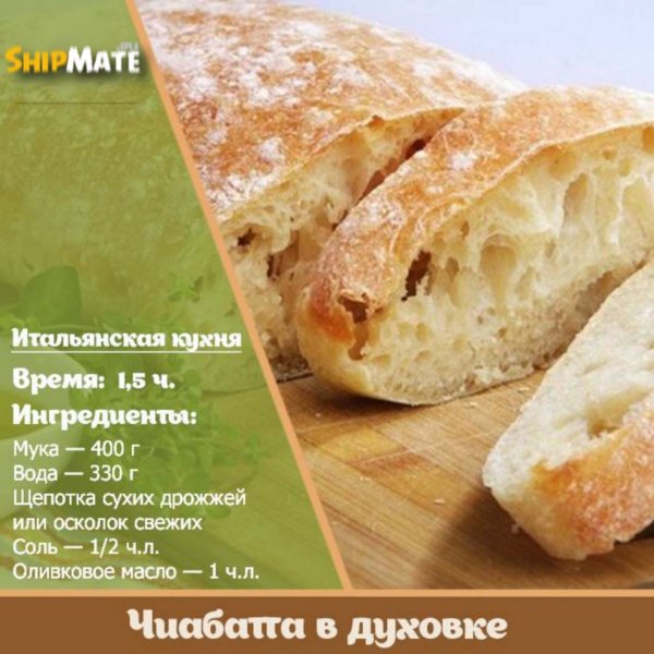 Чиабатта в духовке Чиабатта в духовке
